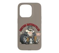 Custodia per iPhone 15 Pro Custom Motorcycles Lowbrow Wolf Rockabilly 1950s Biker