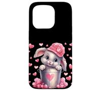 Custodia per iPhone 15 Pro Cute Bunny In Valentines Basket Hearts For Rabbit Mom