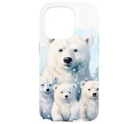 Custodia per iPhone 15 Pro Cute Christmas Polar Bear