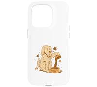 Custodia per iPhone 15 Pro Cute Dog Coffee Lover Funny Caffeine Design