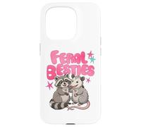 Custodia per iPhone 15 Pro Cute Feral Besties Raccoon Opossum Art