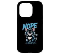 Custodia per iPhone 15 Pro Cute Kitty Says No | Divertente amante dei gatti sarcastico Mood Graphic