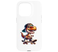 Custodia per iPhone 15 Pro Cute T-Rex Skateboard Baby Dinosaur Cartoon for Kids