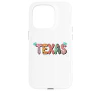 Custodia per iPhone 15 Pro Cute Vintage Boho Texas State Floral Bubble Women and Girls