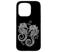 Custodia per iPhone 15 Pro Cute Womens Girls Two Mandala Pattern Seahorse Lover