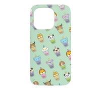 Custodia per iPhone 15 Pro Cute Womens Kids Girls Kawaii Bubble Boba Tea Animals