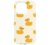 Custodia per iPhone 15 Pro Cute Yellow Rubber Duck Little Bath Toy Black