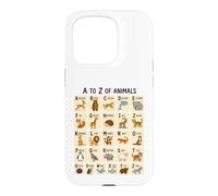 Custodia per iPhone 15 Pro Dalla A alla Z per imparare l'alfabeto degli animali per bambini e amanti degli animali