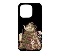 Custodia per iPhone 15 Pro Dark Academia Cottagecore Tea Books Botanical Mushroom
