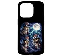 Custodia per iPhone 15 Pro Dark Zio Sam sotto la Luna Piena Vintage Fantasy Lightning