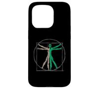 Custodia per iPhone 15 Pro DaVinci Vitruvian Uomo con UFO UAP Alien Science Design