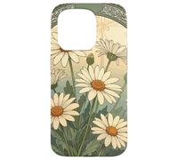 Custodia per iPhone 15 Pro Decorativo Daisy Bloom Art Nouveau Botanical