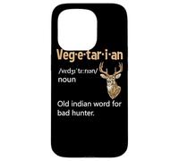 Custodia per iPhone 15 Pro Definizione vegetariana Cacciatore di cervi Anti Veganismo Non Vegano