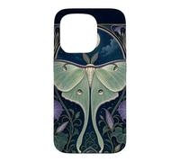 Custodia per iPhone 15 Pro Design Art Nouveau Luna Moth Moon Morning Glory