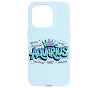 Custodia per iPhone 15 Pro Design Colorato del Segno Zodiacale dell'Acquario