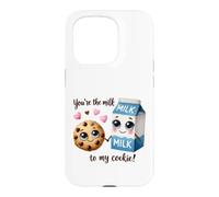Custodia per iPhone 15 Pro Design con scritta "You're the Milk to My Cookie"