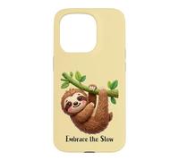 Custodia per iPhone 15 Pro Design divertente con bradipo pigro "Embrace the slow"
