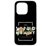 Custodia per iPhone 15 Pro Design minimalista con citazione floreale a forma di cuore selvatico