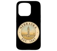 Custodia per iPhone 15 Pro Design Vintage del Campidoglio del Nebraska 1867