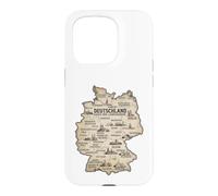 Custodia per iPhone 15 Pro Deutschland Karte Der Landeskinder Germania Vintage Mappa