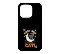 Custodia per iPhone 15 Pro Dimentica le caramelle Dammi un gatto Moon Ghost Halloween