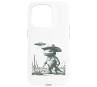 Custodia per iPhone 15 Pro Dinosauro Cowboy UFO Deserto Alieno Divertente Western Dino