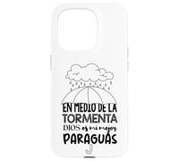 Custodia per iPhone 15 Pro Dios es mi paraguas en medio de la tormenta
