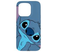 Custodia per iPhone 15 Pro Disney Lilo and Stitch Cute Stitch Face Slate Gray