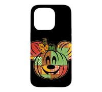 Custodia per iPhone 15 Pro Disney Mickey Mouse Patchwork Pumpkin Fall Jack-o'-Lantern