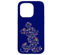 Custodia per iPhone 15 Pro Disney Mickey Mouse Spring Flower Easter Egg Silhouette Pose