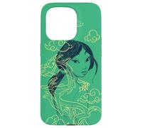 Custodia per iPhone 15 Pro Disney Princess Mulan e Mushu Verde