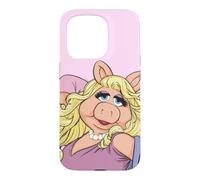 Custodia per iPhone 15 Pro Disney The Muppets Miss Piggy Big Face Pink