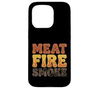 Custodia per iPhone 15 Pro Divertente barbecue Pitmaster barbecue barbecue barbecue regalo per feste fuoco carne
