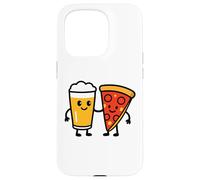 Custodia per iPhone 15 Pro Divertente design con scritta "Best Friends" con birra e pizza, per uomini, donne, papà, mamma