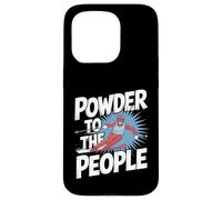 Custodia per iPhone 15 Pro Divertente Freeride Skier Skiing Citazione - Powder To The People