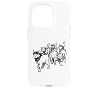 Custodia per iPhone 15 Pro Divertente Gatto Gang Thugs Minimalista Disegnato A Mano Sketch Art