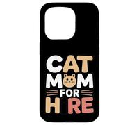 Custodia per iPhone 15 Pro Divertente gatto mamma a noleggio pet sitter amante dei gatti