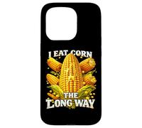 Custodia per iPhone 15 Pro Divertente I Eat Corn The Long Way Meme Adult Pun Dad Joke