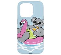 Custodia per iPhone 15 Pro Divertente Koala Pool Float Flamingo Summer Party