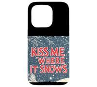 Custodia per iPhone 15 Pro Divertente Notte Naughty Xmas con questo Kiss me where it Snows