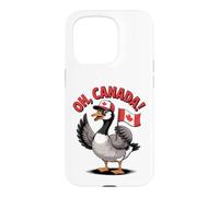 Custodia per iPhone 15 Pro Divertente Oh Canada Bandiera Oca Canadese Holding Flag Cartoon