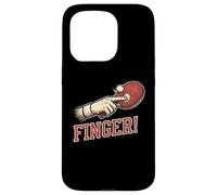 Custodia per iPhone 15 Pro Divertente pallina da ping pong che colpisce le dita con umorismo