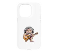 Custodia per iPhone 15 Pro Divertente uomo delle caverne che suona scherzi sull'età della chitarra per uomini padri papà