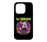 Custodia per iPhone 15 Pro DJ Dracula Vampire Disc Jockey Giradischi Vinili Spooky Spaventoso