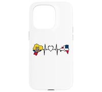 Custodia per iPhone 15 Pro Dominican Ecuadorian Heartbeat Ecuador Flag Heritage