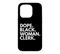 Custodia per iPhone 15 Pro Dope Black Woman Clerk Donne afroamericane Impiegati