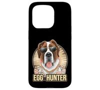 Custodia per iPhone 15 Pro Easter Bunny Saint Bernard Egg Hunter Amante dei cani