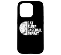 Custodia per iPhone 15 Pro Eat Sleep Baseball Repeat Softball Catcher Batter Baseballer