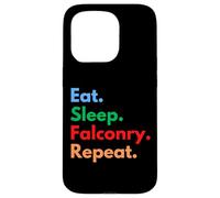 Custodia per iPhone 15 Pro Eat Sleep Falconry Repeat per falconieri e amanti dei falchi