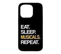 Custodia per iPhone 15 Pro Eat Sleep Musical Repeat Broadway Theatre